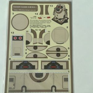 Robot/Vacuum Cleaner Cutout Postcard by Monkey Design